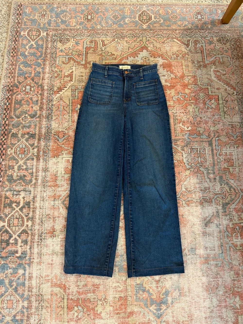 Madewell Dark Blue Emmett Wide-Leg Jeans